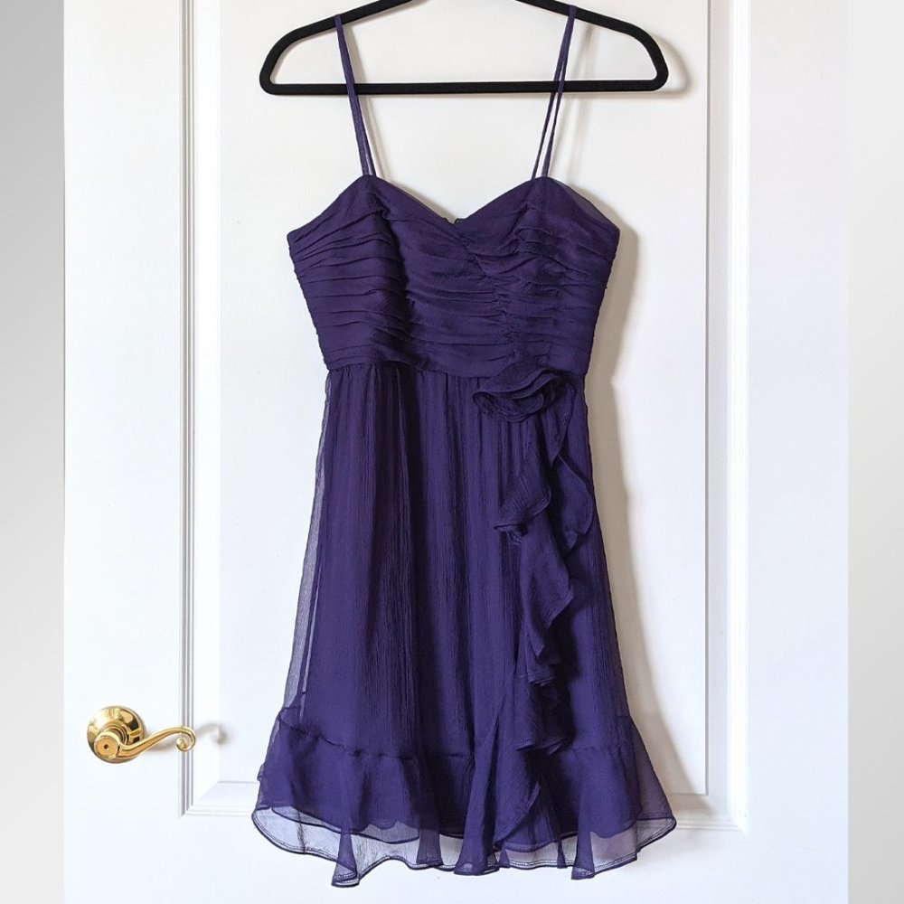 Rebecca Taylor Purple Silk Dress, Size 4